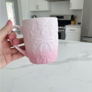 Charming Pink Bow Embossed Mug